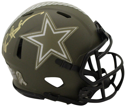 Deion Sanders Autographed Dallas Cowboys Salute Mini Helmet Beckett 38799