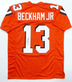 Odell Beckham Jr Autographed Orange Pro Style Jersey- JSA Authenticated *1