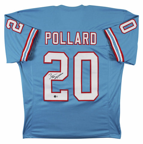 Tony Pollard Authentic Signed Light Blue Pro Style Jersey BAS Witnessed 2