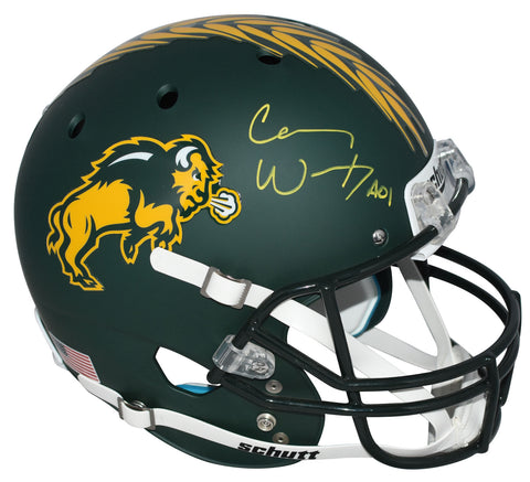 CARSON WENTZ SIGNED NORTH DAKOTA STATE BISON GREEN FULL SIZE HELMET FANATICS