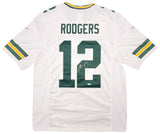 PACKERS AARON RODGERS AUTOGRAPHED WHITE NIKE TWILL JERSEY L FANATICS 209356