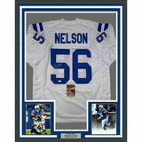 FRAMED Autographed/Signed QUENTON NELSON 33x42 Indianapolis White Jersey JSA COA