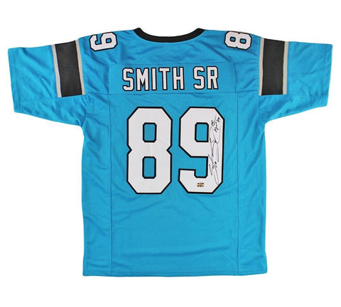 Steve Smith Sr Signed Carolina Custom Blue Jersey With "Agent 89" Inscription