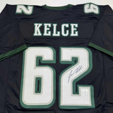 Autographed/Signed JASON KELCE Philadelphia Black Football Jersey PSA COA Auto