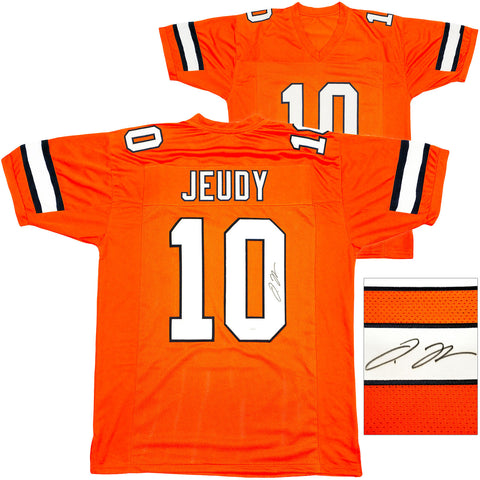 DENVER BRONCOS JERRY JEUDY AUTOGRAPHED SIGNED ORANGE JERSEY JSA STOCK #233881