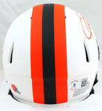 Odell Beckham Signed Browns Lunar Speed Mini Helmet-Beckett W Holo *Orange