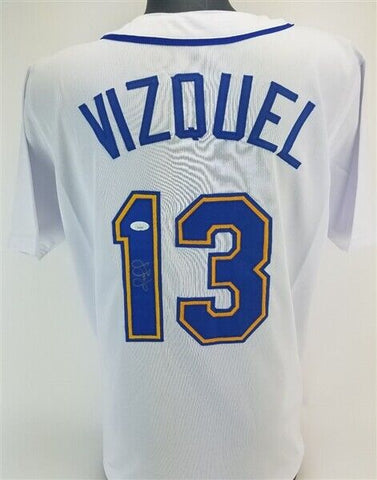 Omar Vizquel Signed Seattle Mariners Home Jersey (JSA COA) 3xAll Star Shortstop