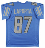 Sam Laporta Authentic Signed Blue Pro Style Jersey Autographed BAS Witnessed 2