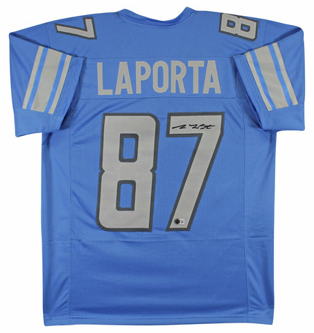 Sam Laporta Authentic Signed Blue Pro Style Jersey Autographed BAS Witnessed 2