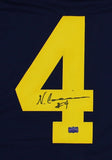 Nico Collins Signed Michigan Custom Navy Blue Jersey