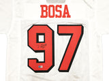 SAN FRANCISCO 49ERS NICK BOSA AUTOGRAPHED WHITE JERSEY BECKETT WITNESS 230702