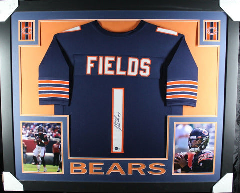 JUSTIN FIELDS (Bears navy SKYLINE) Signed Autographed Framed Jersey Beckett