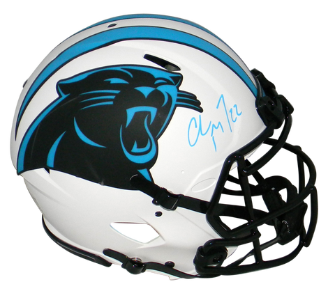 CHRISTIAN McCAFFREY SIGNED CAROLINA PANTHERS AUTHENTIC LUNAR HELMET BECKETT