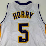 Autographed/Signed Robert Horry Los Angeles LA White Jersey Beckett BAS COA