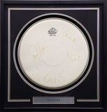 Van Halen Autographed Framed Drumhead 4 Sigs Eddie & Sammy Beckett AB74111