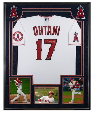 SHOHEI OHTANI Autographed Angels Framed Authentic Jersey w/ Monitor FANATICS