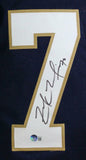 Zack Martin Autographed Blue College Style Jersey- Beckett W* Blk