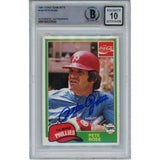 Pete Rose Autographed 1981 Coke Team Sets 104 10 Auto Trading Card Beckett 47088