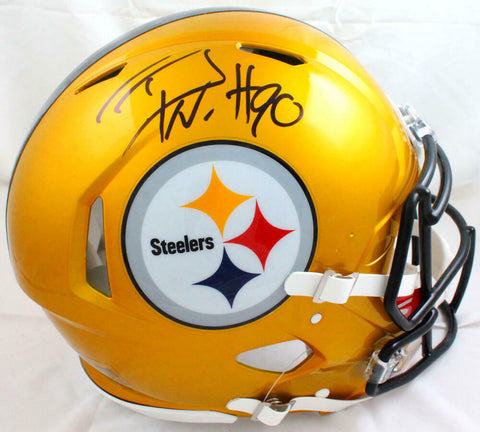 TJ Watt Signed Pittsburgh Steelers F/S Flash Speed Authentic Helmet-BAW Holo