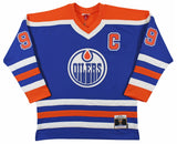 Oilers Wayne Gretzky Signed Blue 1986-87 Vintage Hockey M&N Jersey BAS #AC26680