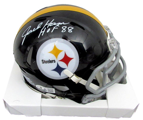 Jack Ham HOF Signed/Inscr Black Speed Mini Helmet Steelers Becket Witness 192376