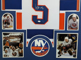 FRAMED NEW YORK ISLANDERS DENIS POTVIN AUTOGRAPHED SIGNED JERSEY JSA COA