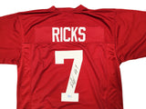 ALABAMA CRIMSON TIDE ELI RICKS AUTOGRAPHED RED JERSEY BECKETT BAS WITNESS 209473