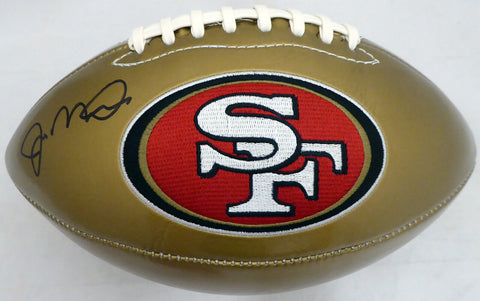 JOE MONTANA AUTOGRAPHED SAN FRANCISCO 49ERS GOLD LOGO FOOTBALL BECKETT 182279