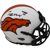 Bo Nix Autographed/Signed Denver Broncos Lunar Speed Mini Helmet Beckett 47539