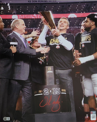 Urban Meyer Autographed Ohio State 2015 National Champions 16x20 Photo Beckett