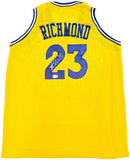 WARRIORS MITCH RICHMOND AUTOGRAPHED SIGNED YELLOW JERSEY BECKETT WITNESS 232589