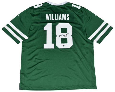 MIKE WILLIAMS AUTOGRAPHED NEW YORK JETS #18 GREEN NIKE JERSEY BECKETT