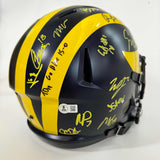 Autographed/Signed 2023 Michigan Wolverines FS Helmet 19x Team Beckett BAS COA