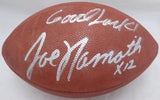 Joe Namath Autographed SB Logo NFL Leather Football Good Luck Beckett BJ25167