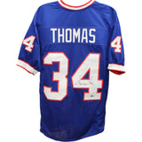 Thurman Thomas Autographed/Signed Pro Style Blue Jersey BAS 45437