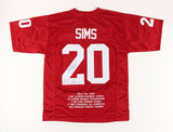 Billy Sims Signed Oklahoma Sooners Highlight Stat Jersey "H.T.-'78" (JSA COA)