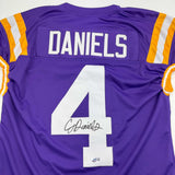 Autographed/Signed CJ C.J. Daniels LSU Purple College Football Jersey BAS COA