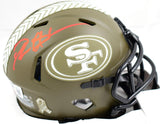 Deion Sanders Signed 49ers Salute to Service Speed Mini Helmet-Beckett W Holo