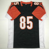 Autographed/Signed CHAD JOHNSON Cincinnati Black Football Jersey JSA COA Auto