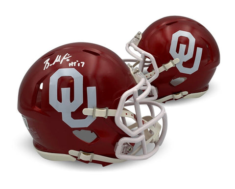 Baker Mayfield Autographed Oklahoma Sooners Football Mini Helmet Beckett Heisman