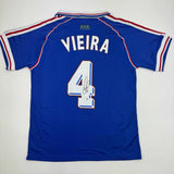 Autographed/Signed Patrick Vieira France National Team Blue Jersey BAS COA