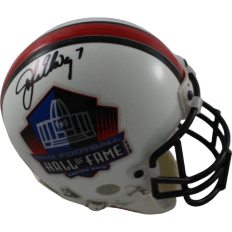 John Elway Autographed Hall of Fame VSR4 Authentic Mini Helmet Beckett 44240