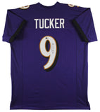 Justin Tucker Authentic Signed Purple Pro Style Jersey Autographed BAS Witnessed