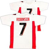 FALCONS BIJAN ROBINSON AUTOGRAPHED WHITE JERSEY DIRTY BIRD BECKETT 221157