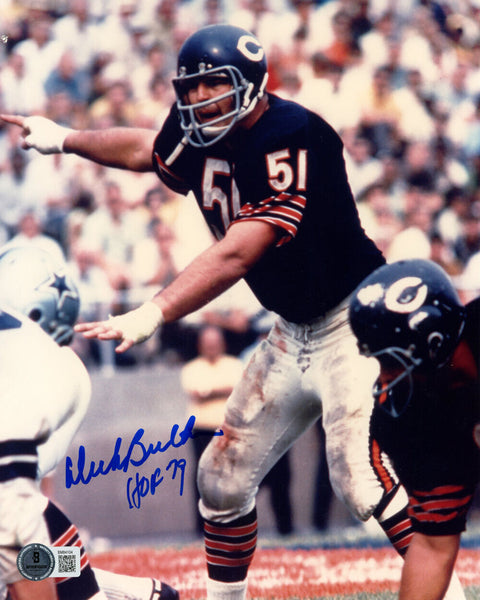 Dick Butkus Autographed Chicago Bears 8x10 Photo Beckett 45612