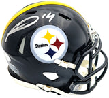 GEORGE PICKENS AUTOGRAPHED SIGNED STEELERS BLACK SPEED MINI HELMET JSA 224755