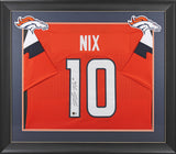 Bo Nix Authentic Signed Orange Pro Style Framed Jersey BAS Witnessed