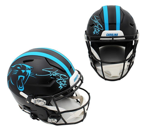 Steve Smith Sr Signed Panthers Speed Flex Authentic Alternate Helmet -Insc
