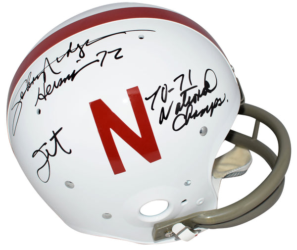 JOHNNY RODGERS SIGNED NEBRASKA CORNHUSKERS FULL SIZE THROWBACK TK HELMET COA