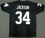 OAKLAND RAIDERS BO JACKSON AUTOGRAPHED SIGNED FRAMED BLACK JERSEY BECKETT 177404